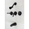 Kingston Brass ThreeHandle Tub and Shower Faucet, Matte Black KB230 - alternate 2